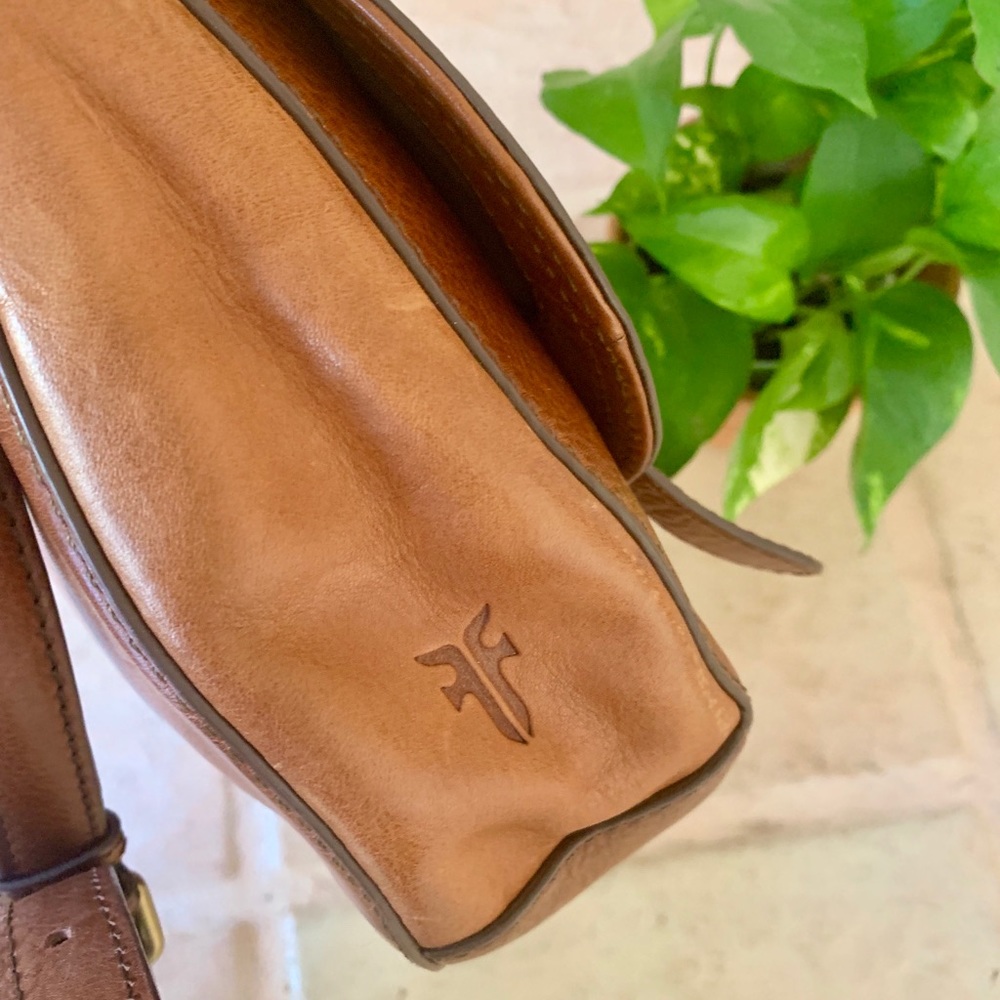 Frye Tan Leather Buckle Crossbody - Picture 2 of 9